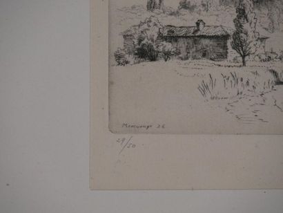null Maurice Victor ACHENER (1881-1963)
Paysage 
Eau forte signée en bas à droite...
