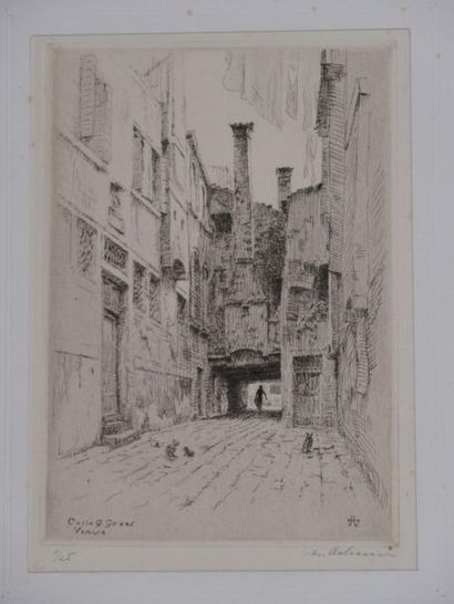 null Maurice Victor ACHENER (1881-1963)
Une rue dans Venise
Eau forte signée en bas...
