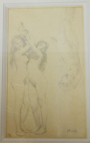 null Henri-Théodore FANTIN LATOUR (1836-1904) 
Deux étude de nus
Crayon sur papier...
