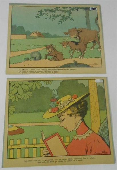 null IMAGES : Benjamin RABIER (1866-1936).11 Scènes couleurs.
"L'Ecureuil, La Mère...