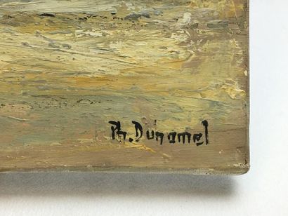 null Ph. DUHAMEL (XXème)
Bord de mer 
Huile sur toile 
Signature en bas à droite...