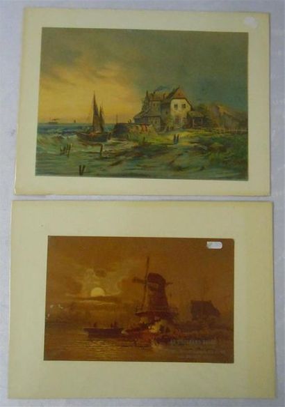 null PAYSAGES - Majorité Aux Bords de l'Eau : Ensemble de 20 Planches Couleurs, (V....