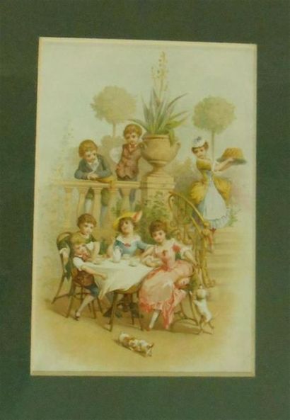 null LES ENFANTS : Ensemble de 10 Planches Couleurs, (V.et H.).
Dont" Le Déjeuner,...