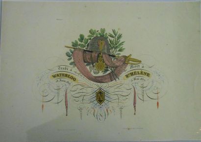 null NAPOLEON.
Lithographie couleurs, Mémorial de Napoléon.
Trahi à Waterloo - 18...