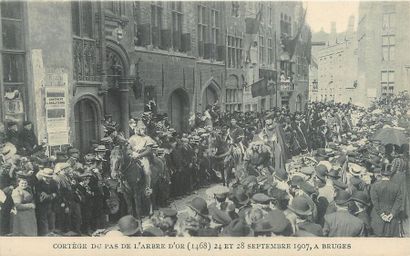 null 16 CARTES POSTALES BELGIQUE : Sélection. "2cp-Procession de Furnes : La Cour...