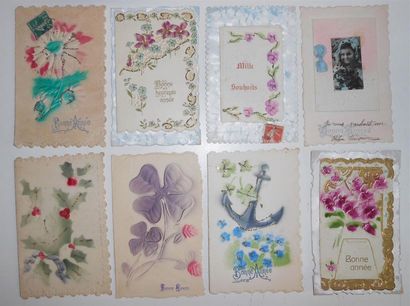 null 83 CARTES POSTALES FANTAISIES : Divers Thèmes. 3cp-avec Enveloppe, 7cp-Fleurs...