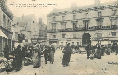 null 6 CARTES POSTALES LES MARCHES : A Thèmes - Sélection Tours. "Marché aux bestiaux,...