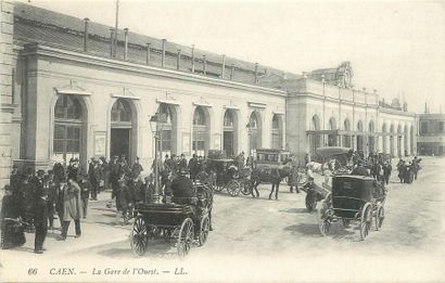 null 15 CARTES POSTALES GARES & TRAINS : Sélection Calvados. "Asnelles-La Gare des...