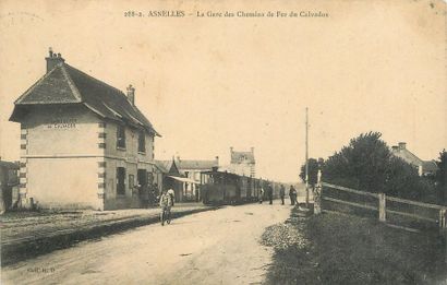 null 15 CARTES POSTALES GARES & TRAINS : Sélection Calvados. "Asnelles-La Gare des...