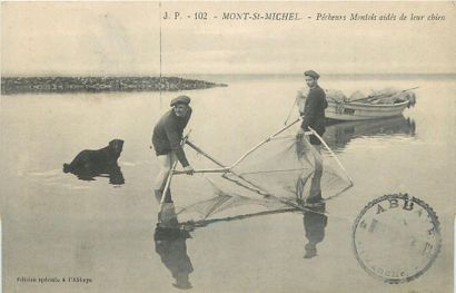 null 7 CARTES POSTALES MANCHE : Petite Sélection Pêche et Bateaux. "102-Mont St Michel-Pêcheurs...