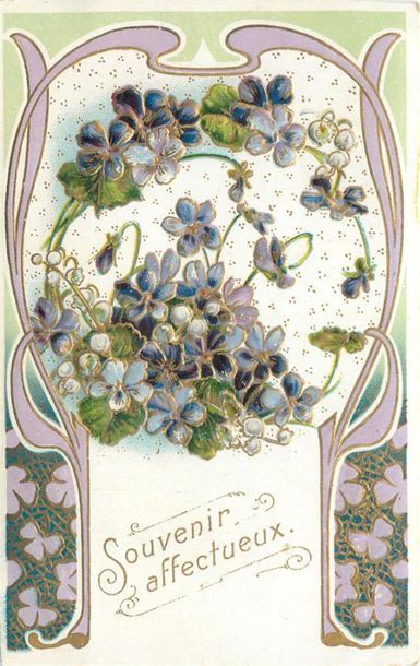 null 129 CARTES POSTALES FANTAISIES : Gaufrées. Divers Thèmes. Dont" Main & Fleurs-Gage...