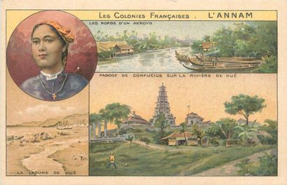 null 12 CARTES POSTALES COLONIES FRANCAISES : Cartes illustrées, éditées par les...