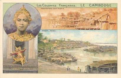 null 12 CARTES POSTALES COLONIES FRANCAISES : Cartes illustrées, éditées par les...