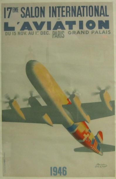 null Affiche. Paul COLIN. 17ème Salon International de l'Aviation. Paris, Grand Palais....