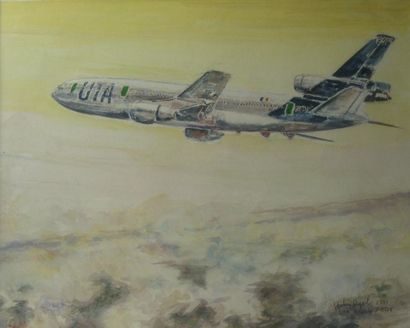 null Dessin. Jacques DULERY-REYVAL (né en 1926). Mac Donnel Douglas DC-10-30 F-BTDE...