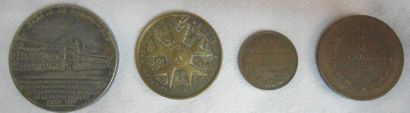 null [MEDAILLES et MONNAIE].
Ensemble de 3 Médailles et 1 Monnaie.
"Médaille d'Eugénie...