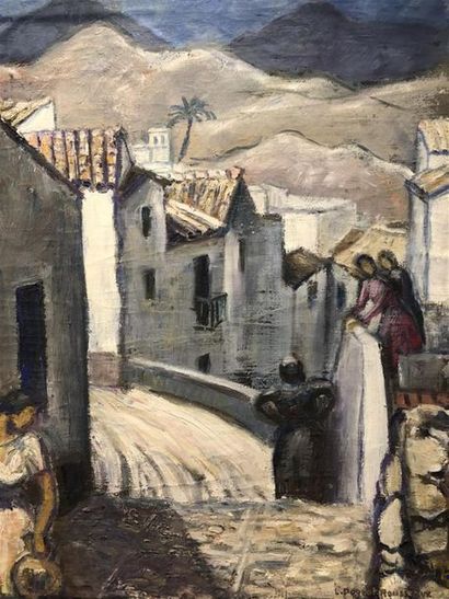 null Lucienne PAGEOT-ROUSSEAUX (1899-1994)
Rues d'Andalousie 
Huile sur toile signée...