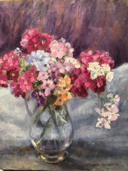 null Lucienne PAGEOT-ROUSSEAUX (1899-1994)
Nature morte au bouquet 
Huile sur toile...