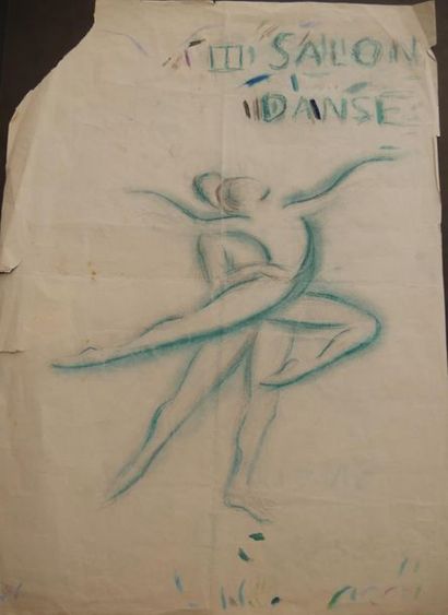 null Lucienne PAGEOT-ROUSSEAUX (1899-1994)
Projet d'affiche du "III SALON DANSE"
Pastel...
