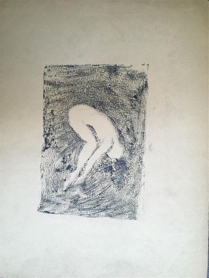 null Lucienne PAGEOT - ROUSSEAUX (1899-1994) 
Le plongeon et buste de femme 
Estampe...
