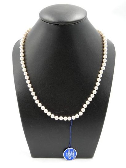 null Collier de perles de culture de Majorque. 
L. : 46 cm