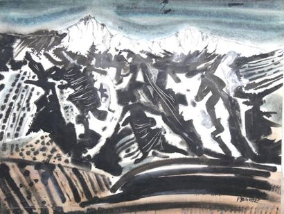 null BIZETTE Françoise (1914-1996)
Paysage de montagnes
Pastel et lavis d'encre sur...