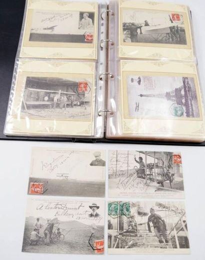 null Album de 89 cartes postales anciennes sur l'aviation dont une quinzaine de cartes...