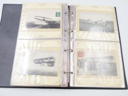 null Album de 89 cartes postales anciennes sur l'aviation dont une quinzaine de cartes...
