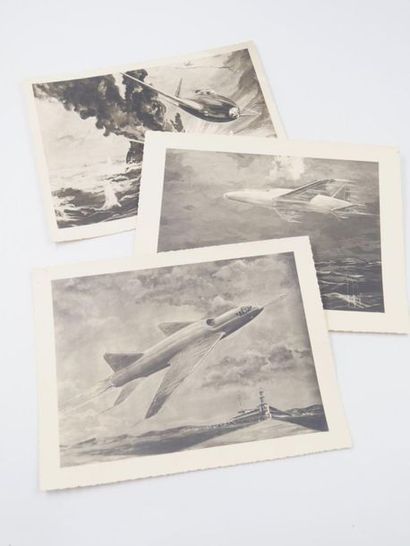 null Fort lot de photos aviation originales et retirages dont certaines portant des...