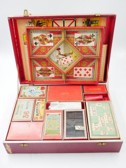 null A 1920 board game set comprising: 
- Game of the Fox - complete game including...