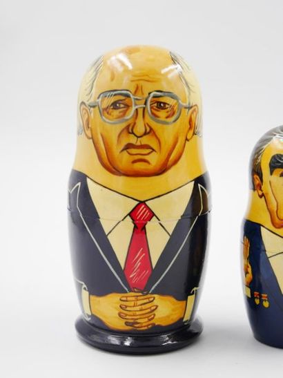null Years 2000, 
A Russian nesting doll with several dolls representing politicians,...