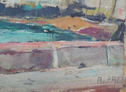 null Paul PETIT (1885-1960) 
Bord de mer 
Huile sur toile d'origine 
Signée en bas...