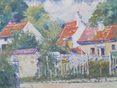 null French school of the XXth century 
House 
Oil on canvas.
52 x 61 cm 

(accidents...