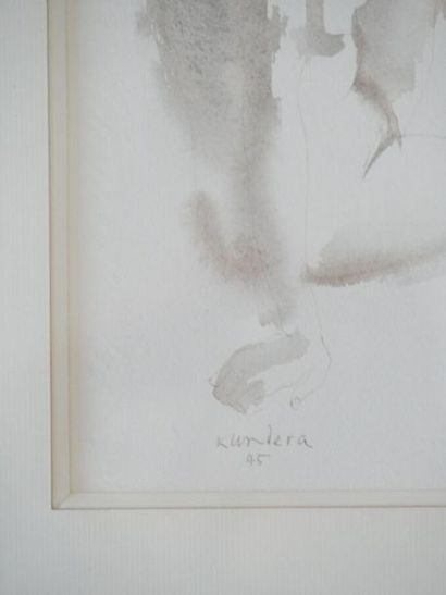 null Rudolf KUNDERA (1911-2005) Female 

nude Pencil drawings and ink wash
Signed...