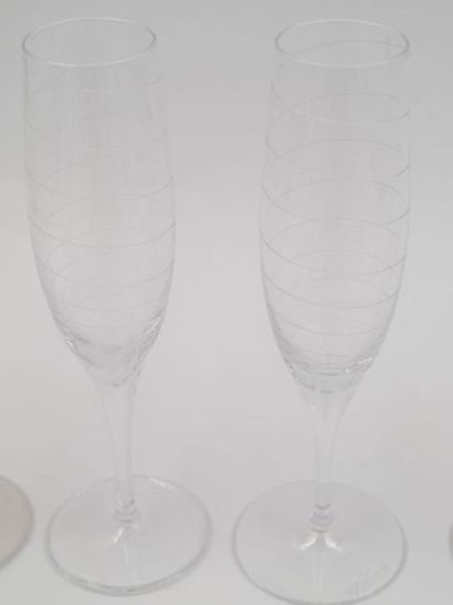 null ITALY, Varisco: Serving 
part of crystal glasses with whirling net comprising...