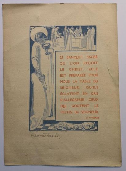 null Maurice DENIS (1870-1943) : 
O banquet sacré
Lithographie signée en bas à gauche...
