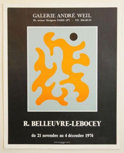 null 10 AFFICHES EXPOSITIONS PEINTRES : Divers formats. Dont "BELLEUVRE-LEBOCEY-Galerie...