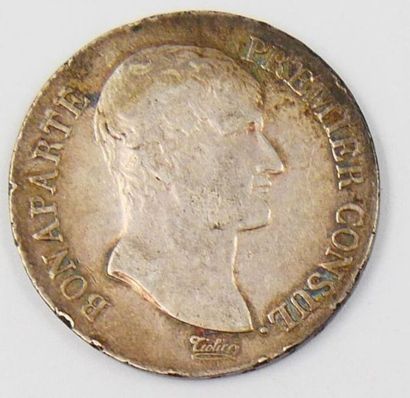 null Monnaie Consulat - Argent.
Bonaparte Premier Consul, 5 Francs, An 12 (1803-1804)...