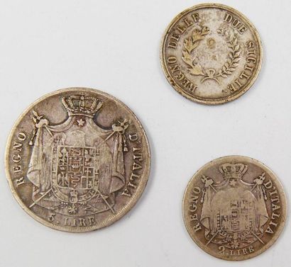 null Monnaies Italie - Argent.
Joachim Napoléon, 2 Lira, 1813 (Naples). Poids 9,72grs.
Napoléon...