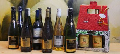 null Ensemble de bouteilles de vins (x14) et bouteille de champagne, comprenant :...