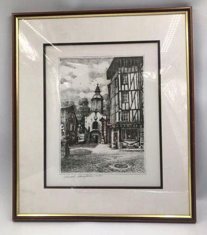 null Claude CHAMPEAU? - School XXth 
village square 
Impression 2nd state
Signed...