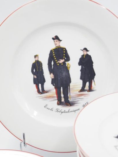 null A. LANTERNIER & Co - Limoges 
Six large plates, twelve medium plates and thirteen...