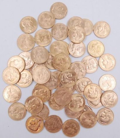 null 52 pièces de 20 Francs Or au Coq.
1913.
Poids total : 336,25grs.

Estimation...