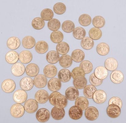 null 52 pièces de 20 Francs Or au Coq.
1913.
Poids total : 336,19grs.

Estimation...