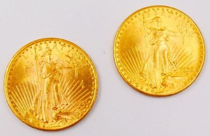 null 2 Monnaies Or. Etats-Unis.
20 Dollars Or - Saint Gaudens 1928 (2).
Poids : 66,97grs.

Estimation...