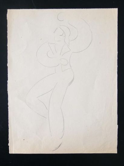 null Lucienne PAGEOT-ROUSSEAUX (1899-1994)
Léonide MASSINE
Crayon sur papier 
32...