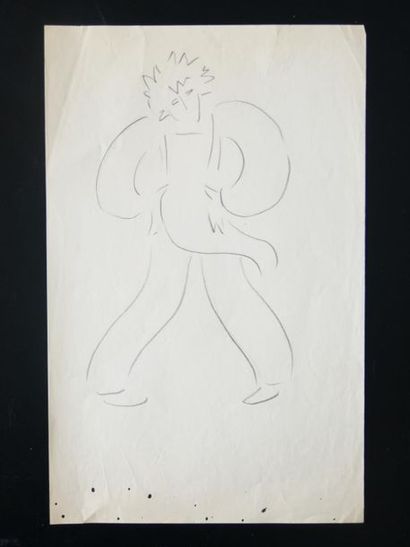 null Lucienne PAGEOT-ROUSSEAUX (1899-1994)
Léonide MASSINE
Crayon sur papier 
36...