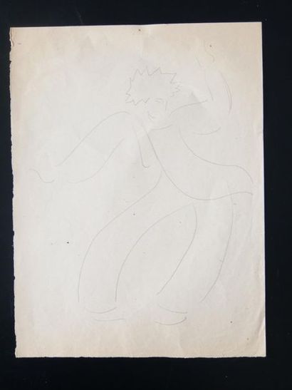 null Lucienne PAGEOT-ROUSSEAUX (1899-1994)
Léonide MASSINE
Crayon sur papier 
33...
