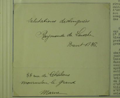 Baronne de LAROCHE (1886-1919 - Brevet n°36)