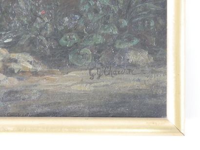 null Gabriel GERVAIS CHARDIN (1814-1907) 
Paysage 
Huile sur toile 
Signée en bas...